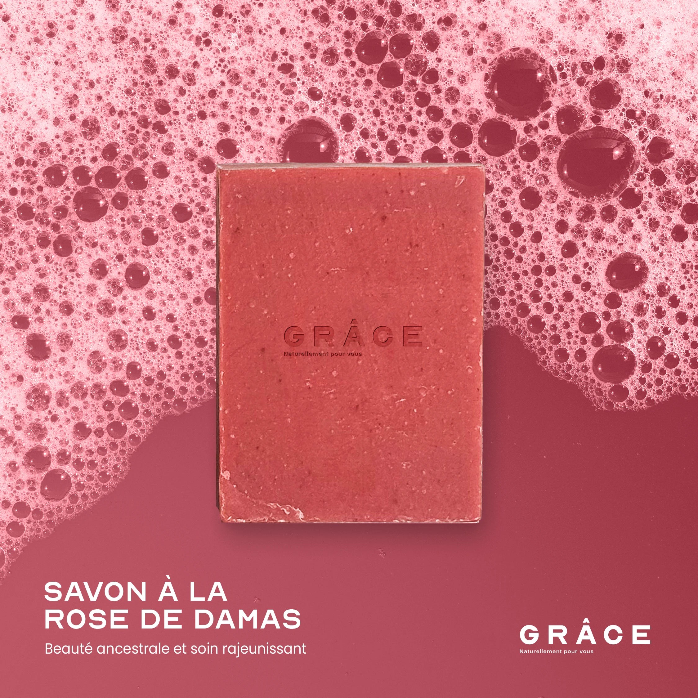 Savon naturel à la rose de damas